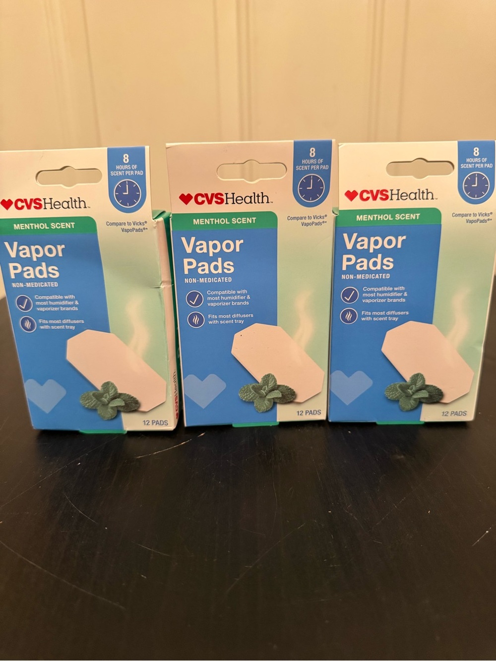 CVS Health Menthol Scent Vapor Pads Non-medicated 3 Boxes Of 12 Pads